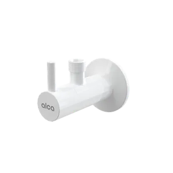 Ventil rohový s filtrem 1/2"×3/8", kulatý, bílá