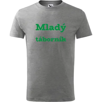 Chlapecké tričko Šedé dětské tričko Mladý táborník - barva šedá - velikost 10let