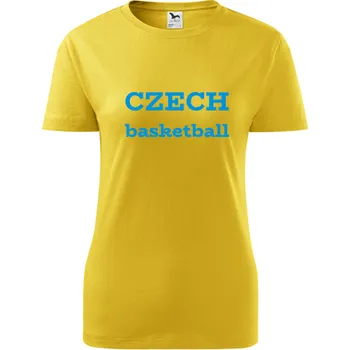 Dámské tričko Žluté dámské tričko Czech basketball - basketbal triko - barva žlutá - velikost S