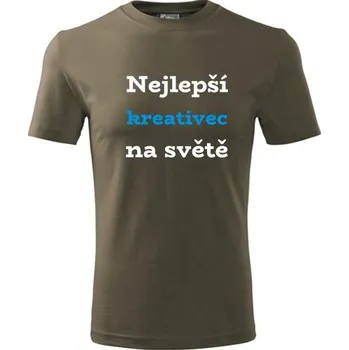 Army tričko nejlepší kreativec na světě - dárky pro kreativce - barva hnědá - velikost S