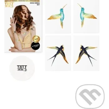 Záložka TATTonMe Metalické tetovačky pre ženy Vtáci sada Gold - TATTon.me TATTon.me