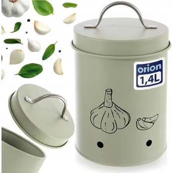 Dóza na potraviny Nádoba ZELENINA OVOCE kovová kuchyňská dóza s větracími otvory 1,4 l zelená