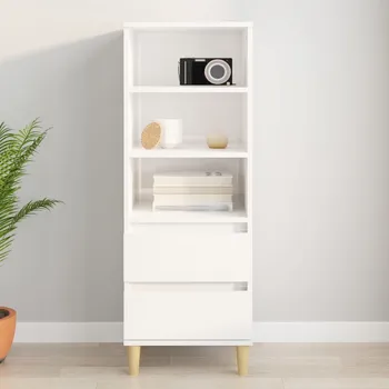Příborník do zásuvky vidaXL Skříň highboard bílá s vysokým leskem 40 x 36 x 110 cm kompozit