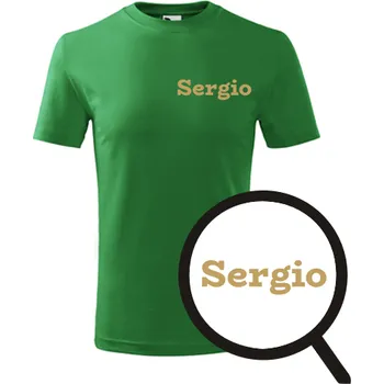 Chlapecké tričko Zelené dětské tričko Sergio - dárek pro malého fotbalistu - fotbalový dárek - barva zelená - velikost 12let