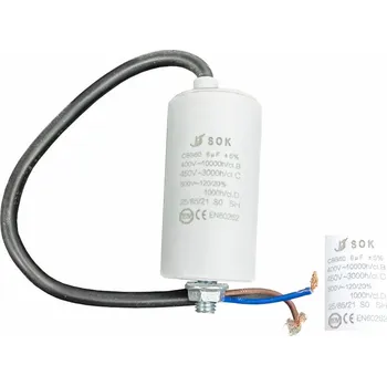 Kondenzátor Kondenzátor rozběhový 8uF Kabel TC886HS CBB60