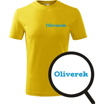 Chlapecké tričko Žluté dětské tričko Oliverek - dětské tričko se jménem - barva žlutá - velikost 8let