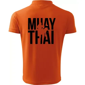 Pánská košile Nápis Muay Thai - Polokošile pánská Pique Polo 203 - M ( Oranžová )