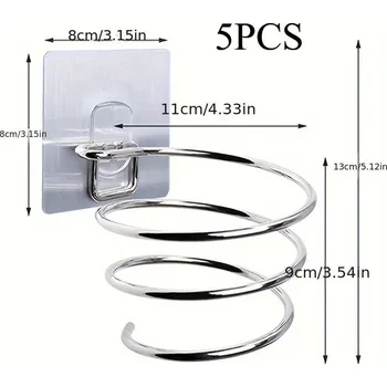 Držák na fén do koupelny | nástěnný organizér, věšák - 5 ks bez gumy