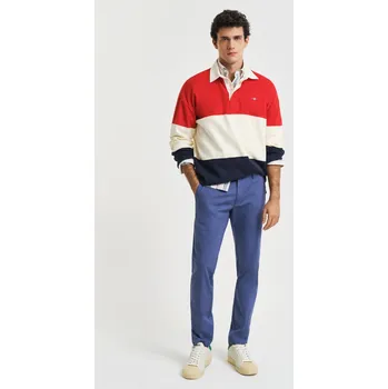 Pánské oblečení KALHOTY GANT SLIM SPORTS CHINOS DUSTY NAVY