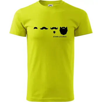 Pánské tričko Evolution mustache - Klasické pánské triko vyšší gramáže - 2XL ( Limetková )