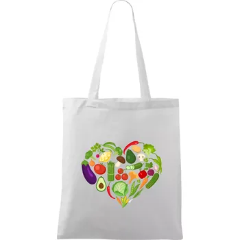 Zelenina Srdce - Taška bavlněná - 42 x 38 cm ( Bílá )