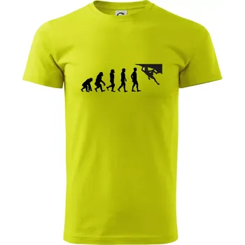 Evoluce bouldering - Klasické pánské triko vyšší gramáže - 3XL ( Limetková )