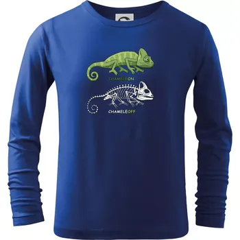 Chlapecké tričko ChameleON_OFF (Hana-creative) - Triko dětské Long Sleeve - 122 cm/6 let ( Královská modrá )