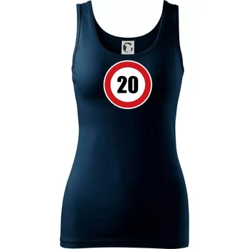 Dámské tričko Dopravní značka - omezení rychlosti 20 - Dámské tílko - XL ( Námořní modrá (velmi tmavá - téměř černá) )