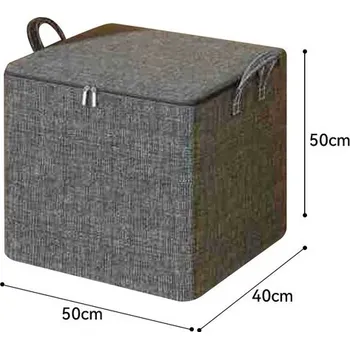 Úložný box Velká skládací úložná taška s víkem na oblečení a peřiny | Úložné vaky na peřiny - Černá - 50x40x50cm