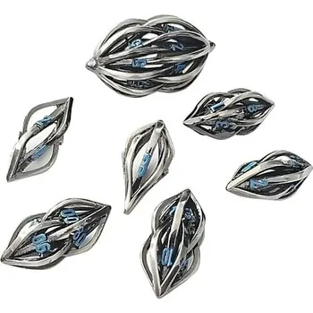 Příslušenství k deskovým hrám imago Sada kovových kostek Hollow - Hypersonické proudy, barva kovově modrá