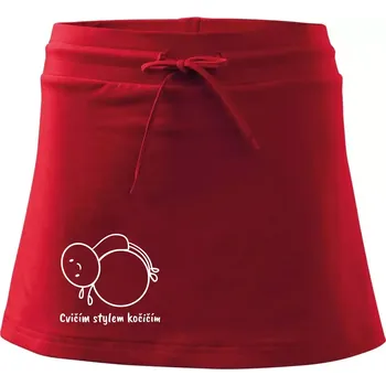 Dámská sukně Cvičím stylem kočičím - Sportovní sukně - two in one - L ( Červená )