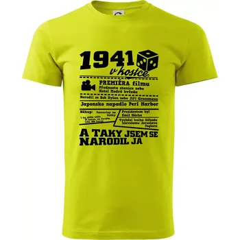 1941 v kostce - Klasické pánské triko vyšší gramáže - 3XL ( Limetková )
