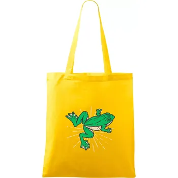 Žába zelená kreslená - Taška bavlněná - 42 x 38 cm ( Žlutá )