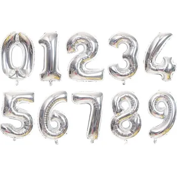 Balónek Nafukovací číslice | nafukovací balónky čísla - Stříbrná,80 cm,2