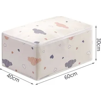 Úložný box Velká skládací úložná taška s víkem na oblečení a peřiny | Úložné vaky na peřiny - 60x40x30 cm