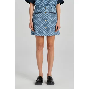 Dámská sukně SUKNĚ GANT MONOGRAM JACQUARD MINI SKIRT SALTY SEA