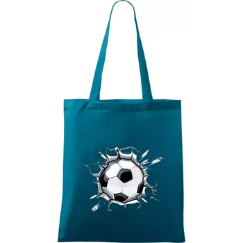 Fotbalový míč v triku - Taška bavlněná - 42 x 38 cm ( Petrolejová )