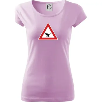Dámské tričko Dopravní značka - Pozor orel - Dámské triko Pure - 2XL ( Orchid )