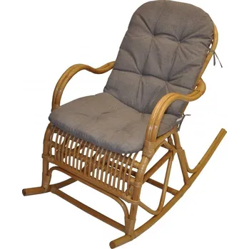 Křeslo Houpací křeslo Klasik medové - polstr šedý melír