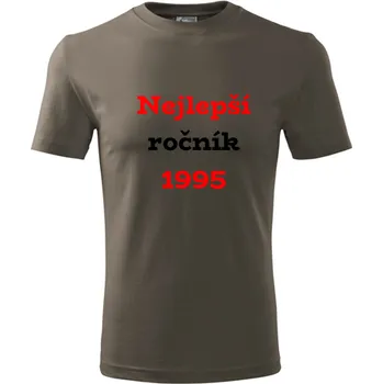 Army tričko Nejlepší ročník 1995 - dárek pro kluka k narozeninám - barva hnědá - velikost XXXL