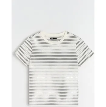 Oblečení a móda Sinsay - Bavlněné pruhované tričko - vícebarevná - 477FG-MLC - 477FG-MLC-M