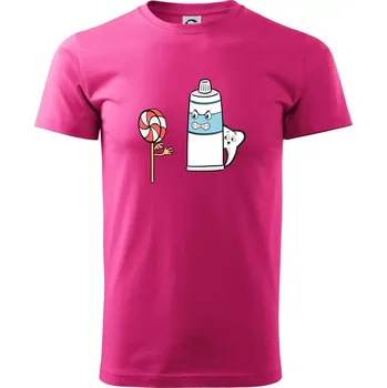 Pánská móda Lízátko pasta zuby - Klasické pánské triko vyšší gramáže - M ( Purpurová )