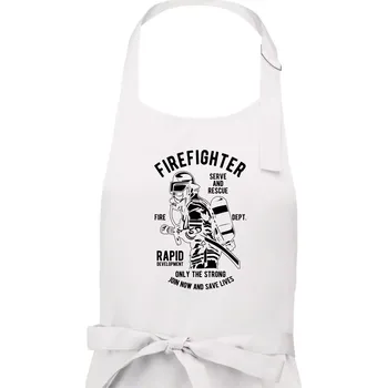 Kuchyňská zástěra Firefighter Dept - Pánská zástěra na vaření - Univerzální velikost ( Bílá )