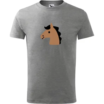 Chlapecké tričko Šedé dětské tričko s koníkem 4 - barva šedá - velikost 4roky
