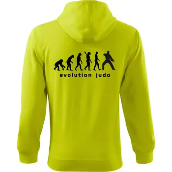 Pánská mikina Judo evoluce - úder - Mikina s kapucí na zip trendy zipper - S ( Limetková )