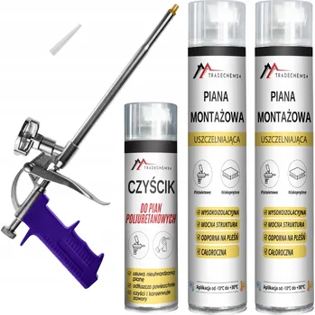 Montážní pěna SADA MONTÁŽNÍ PĚNA PISTOLOVÁ 750 ML + ČISTIČ PĚNY + PISTOLE