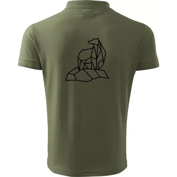 Pánská košile Geometrie lední medvěd na ledu - Polokošile pánská Pique Polo 203 - 3XL ( Khaki )