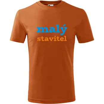 Chlapecké tričko Oranžové dětské tričko malý stavitel - dárek pro dítě 5 let - barva oranžová - velikost 12let