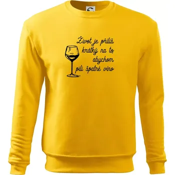 Pánská mikina Život je příliš krátký - sklenička - Mikina Essential pánská - S ( Žlutá )