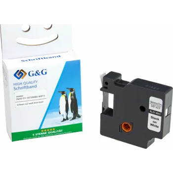 Pásek do tiskárny G&G Schriftband 9mm x 7m sw-ws Komp. m. Dymo D1/ 40913/ S072068