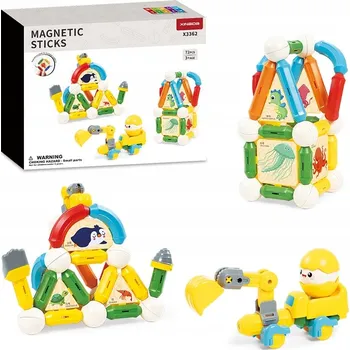 ostatní stavebnice Magnetická stavebnice 72ks - Rainbow Magnetic Sticks