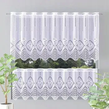 Obraz Vitrážová Záclona Kelia, výška 100 cm, bílá, velikost 638087