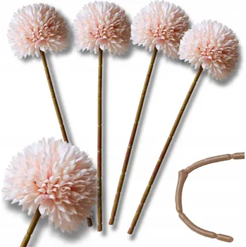 umělá květina Zestaw 4 ks sztucznych kwiatów chryzantéma - dekorativní růže do vázy svatba