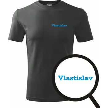 Pánská móda Grafitové tričko Vlastislav - tričko se jménem - barva antracit - velikost S