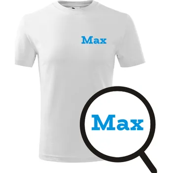 Chlapecké tričko Bílé dětské tričko Max - dětské tričko se jménem - barva bílá - velikost 10let