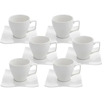 Porcelánové šálky na kávu a čaj s podšálky FLORINA MORRIS 220 ml 6 ks.