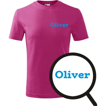 Chlapecké tričko Purpurové dětské tričko Oliver - dětské tričko se jménem - barva purpurová - velikost 10let