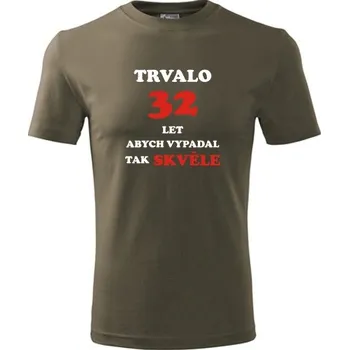 Army tričko trvalo 32 let - jaký dárek k 49 narozeninám - barva hnědá - velikost XL