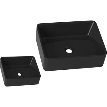 Umyvadlo na desku obdélníkové Granitan VEGA 370 cm černé
