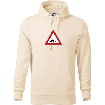 Pánská mikina Dopravní značka - krysa - Mikina pánská Cape s kapucí - 3XL ( Mandlová )